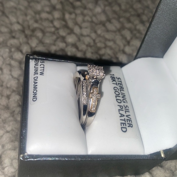 Forever Bride, Sterling Silver, 18KT Gold Plated, 1/5 CTTW Genuine Diamond - Picture 5 of 6